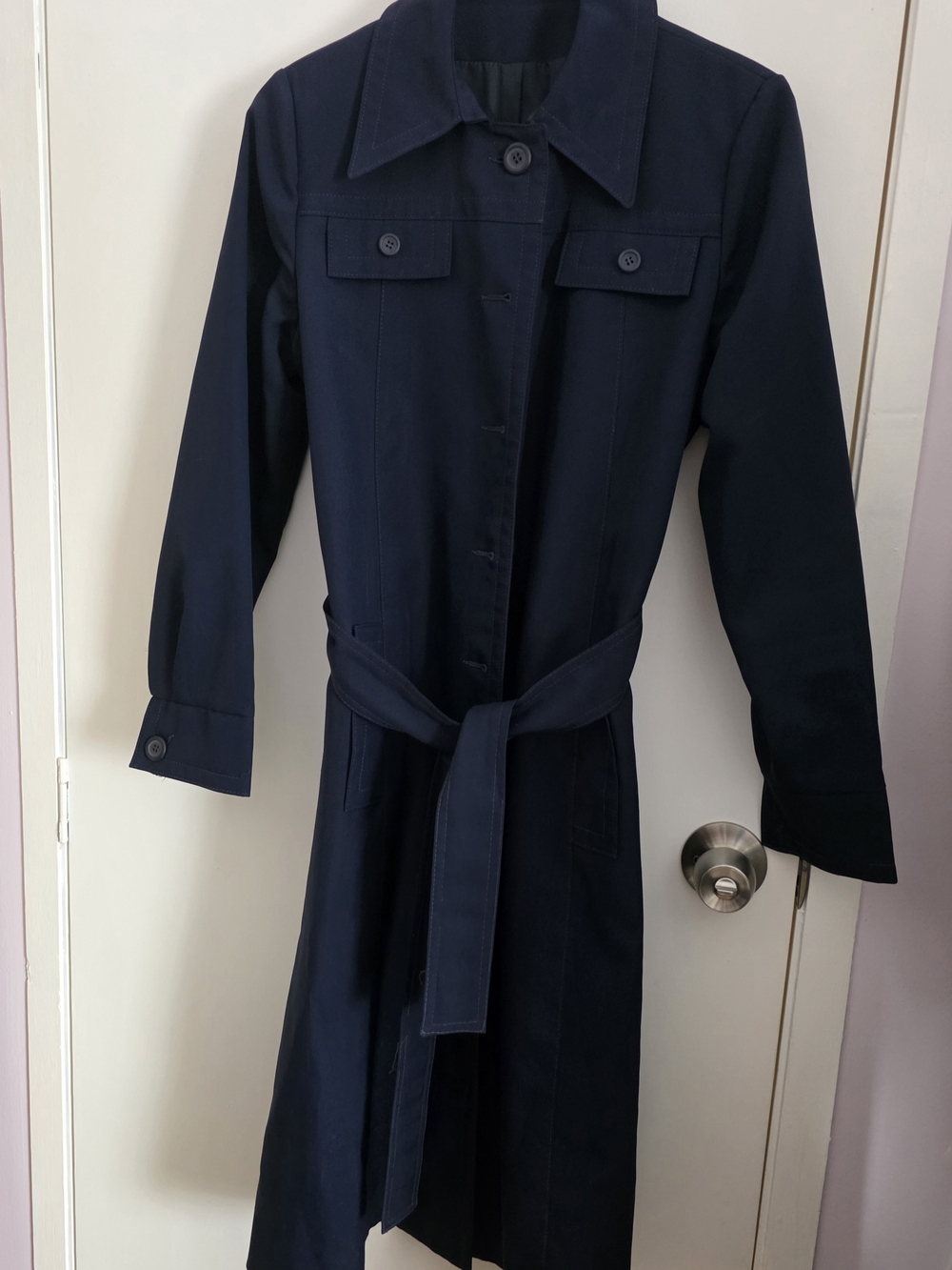 Small Women’s Navy Trench Jacket  with Belt